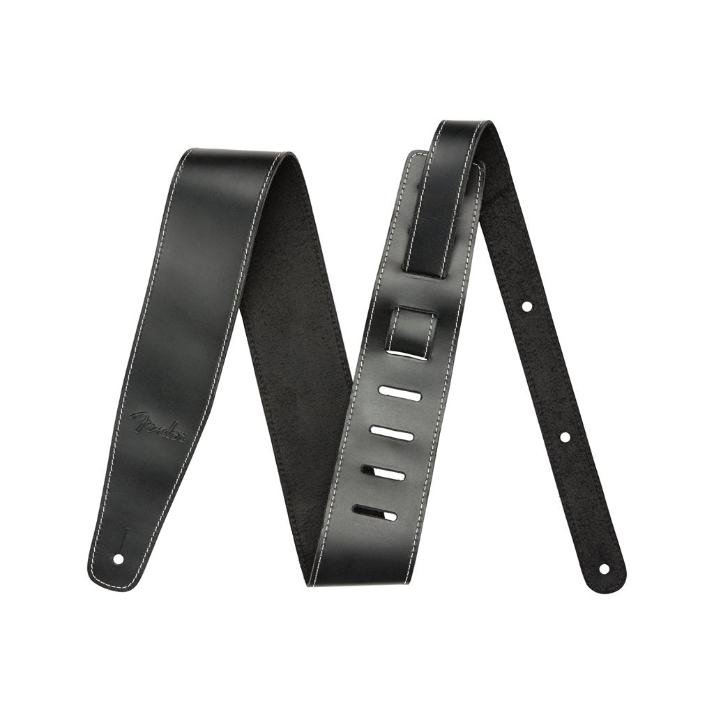 Fender Broken-in Leather Guitar Strap, Black, 2.5inch, FENDER, STRAP, fender-straps-f03-099-0641-006, ZOSO MUSIC SDN BHD