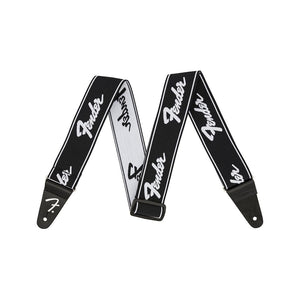 Fender Weighless Running Logo Guitar Strap, Black/White, 2inch, FENDER, STRAP, fender-straps-f03-099-0642-074, ZOSO MUSIC SDN BHD