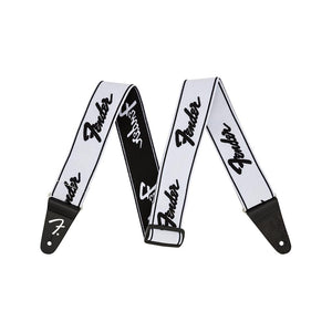 Fender Weighless Running Logo Guitar Strap, White/Black, 2inch, FENDER, STRAP, fender-straps-f03-099-0642-075, ZOSO MUSIC SDN BHD
