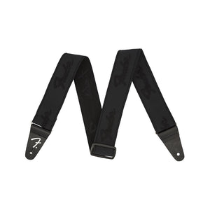 Fender Weighless Running Logo Guitar Strap, Black/Black, 2inch, FENDER, STRAP, fender-straps-f03-099-0642-076, ZOSO MUSIC SDN BHD