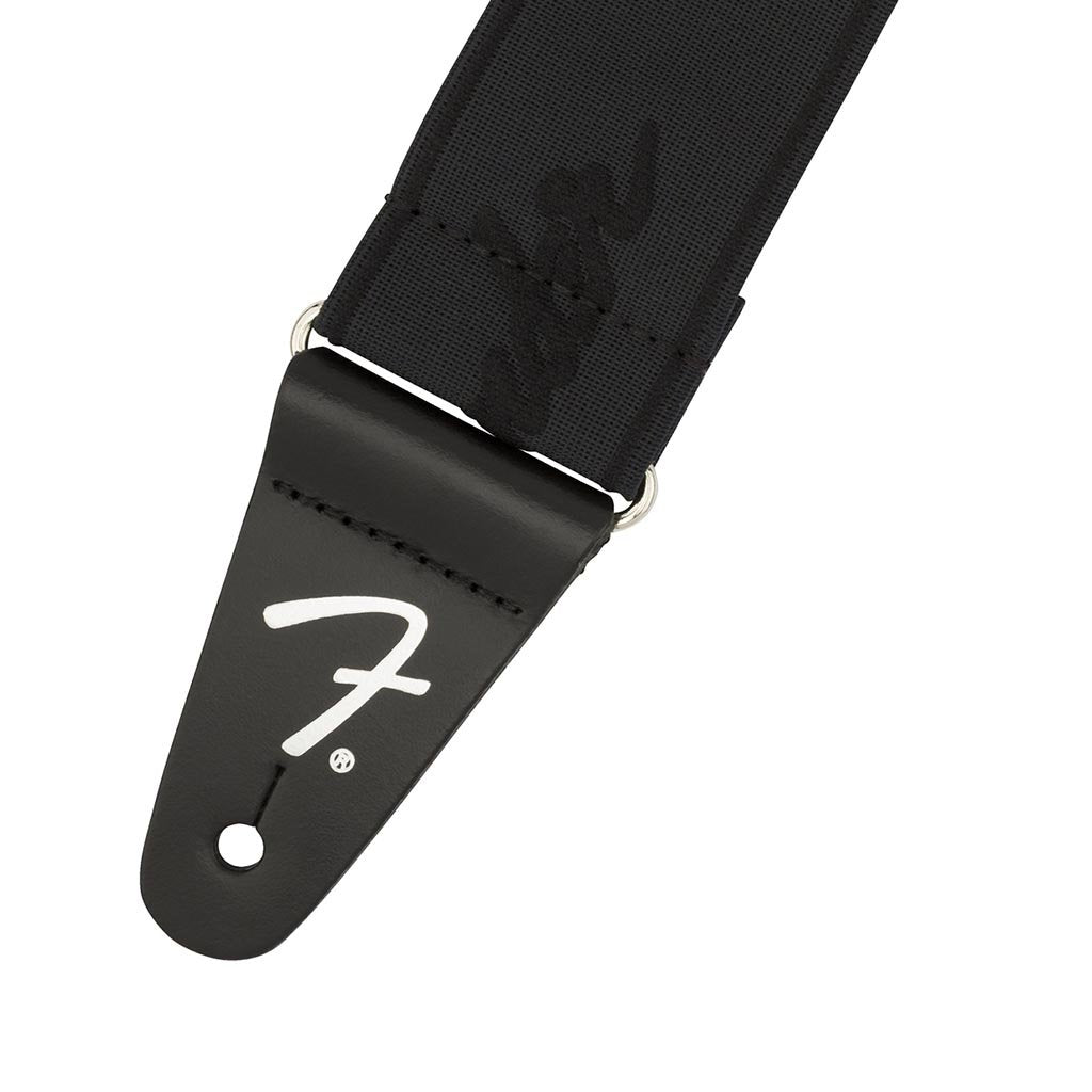 Fender Weighless Running Logo Guitar Strap, Black/Black, 2inch, FENDER, STRAP, fender-straps-f03-099-0642-076, ZOSO MUSIC SDN BHD