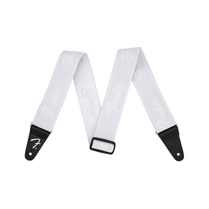Fender Weighless Running Logo Guitar Strap, White/White, 2inch, FENDER, STRAP, fender-straps-f03-099-0642-077, ZOSO MUSIC SDN BHD