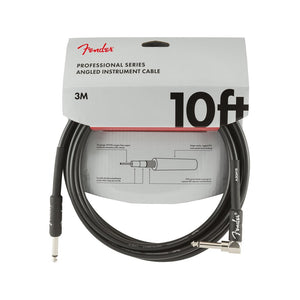 Fender Professional Series Angled Instrument Cable, 10ft, Black, FENDER, CABLES, fender-cables-f03-099-0820-025, ZOSO MUSIC SDN BHD