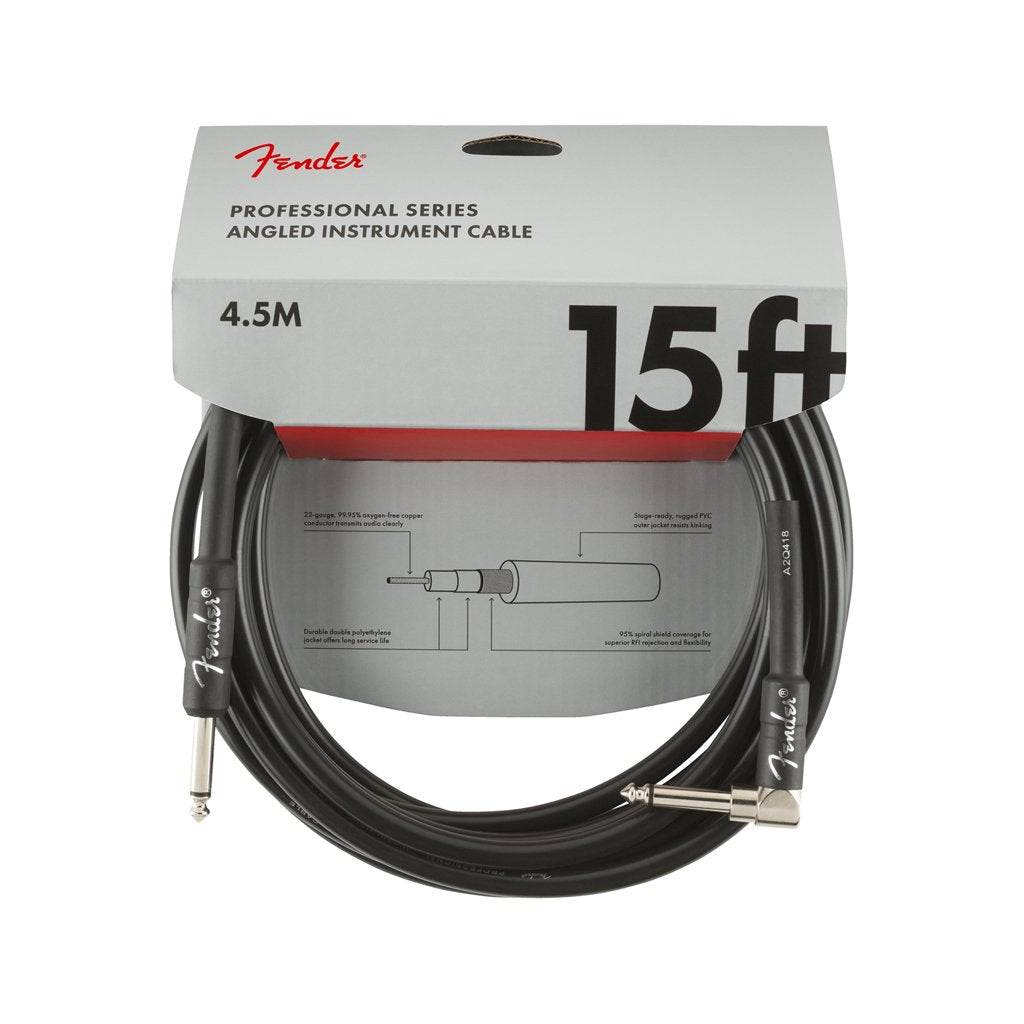 Fender Professional Series Instrument Cable, 15ft, Black, FENDER, CABLES, fender-cables-f03-099-0820-059, ZOSO MUSIC SDN BHD