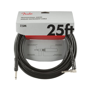 Fender Professional Series Angled Instrument Cable, 25ft, Black, FENDER, CABLES, fender-cables-f03-099-0820-060, ZOSO MUSIC SDN BHD