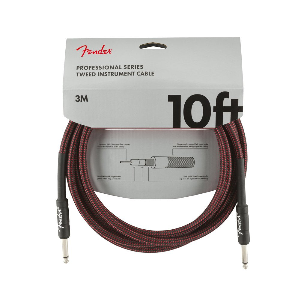 Fender Professional Series Instrument Cable, 10ft, Red Tweed, FENDER, CABLES, fender-cables-f03-099-0820-061, ZOSO MUSIC SDN BHD