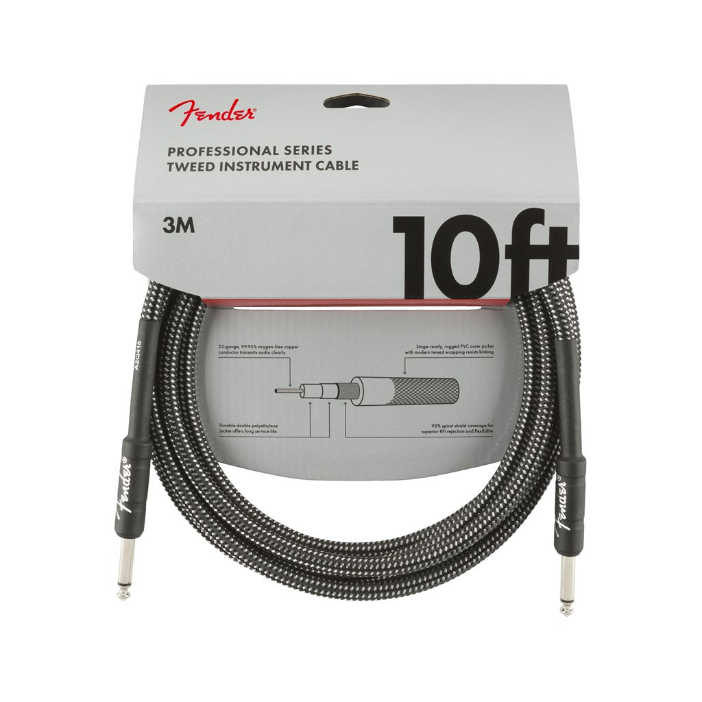 Fender Professional Series Instrument Cable, 10ft, Grey Tweed, FENDER, CABLES, fender-cables-f03-099-0820-062, ZOSO MUSIC SDN BHD
