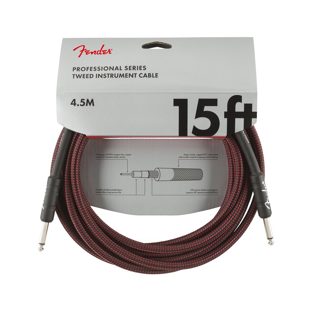 Fender Professional Series Instrument Cable, 15ft, Red Tweed, FENDER, CABLES, fender-cables-f03-099-0820-064, ZOSO MUSIC SDN BHD