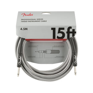 Fender Professional Series Instrument Cable, 15ft, White Tweed, FENDER, CABLES, fender-cables-f03-099-0820-066, ZOSO MUSIC SDN BHD