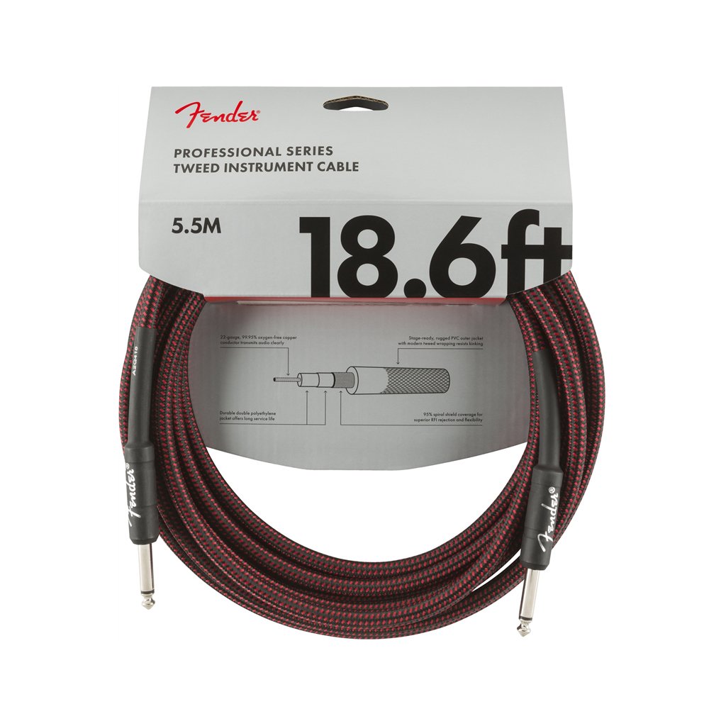 Fender Professional Series Instrument Cable, 18.6ft, Red Tweed, FENDER, CABLES, fender-cables-f03-099-0820-067, ZOSO MUSIC SDN BHD