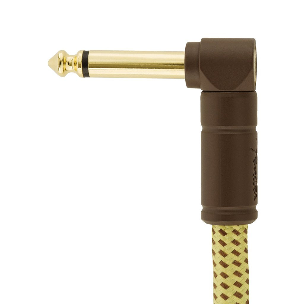Fender Deluxe Series Angled Instrument Cable, 25ft, Tweed, FENDER, CABLES, fender-cables-f03-099-0820-078, ZOSO MUSIC SDN BHD