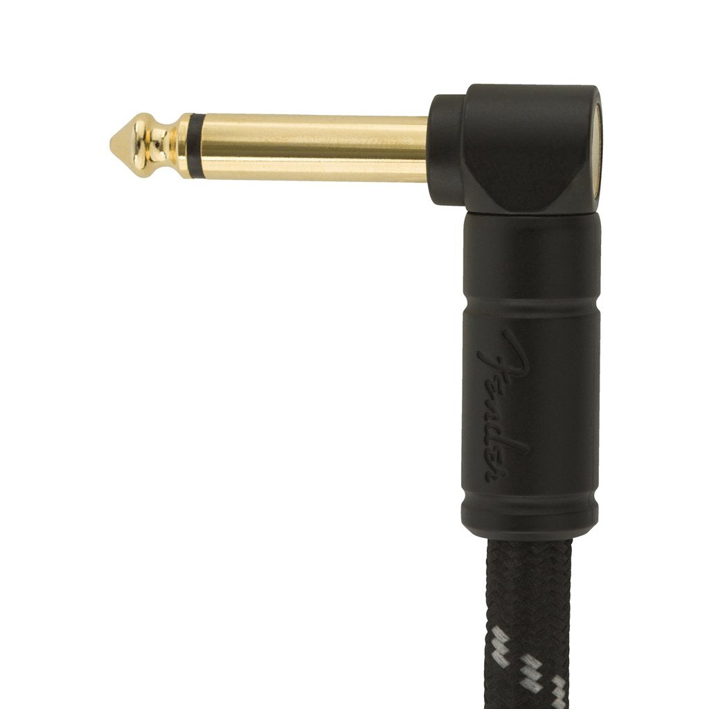 Fender Deluxe Series Angled Instrument Cable. 15ft, Black Tweed, FENDER, CABLES, fender-cables-f03-099-0820-085, ZOSO MUSIC SDN BHD