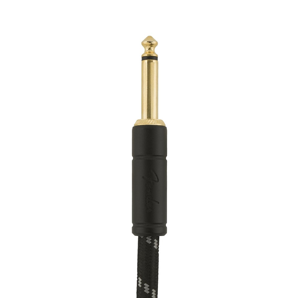 Fender Deluxe Series Angled Instrument Cable. 15ft, Black Tweed, FENDER, CABLES, fender-cables-f03-099-0820-085, ZOSO MUSIC SDN BHD