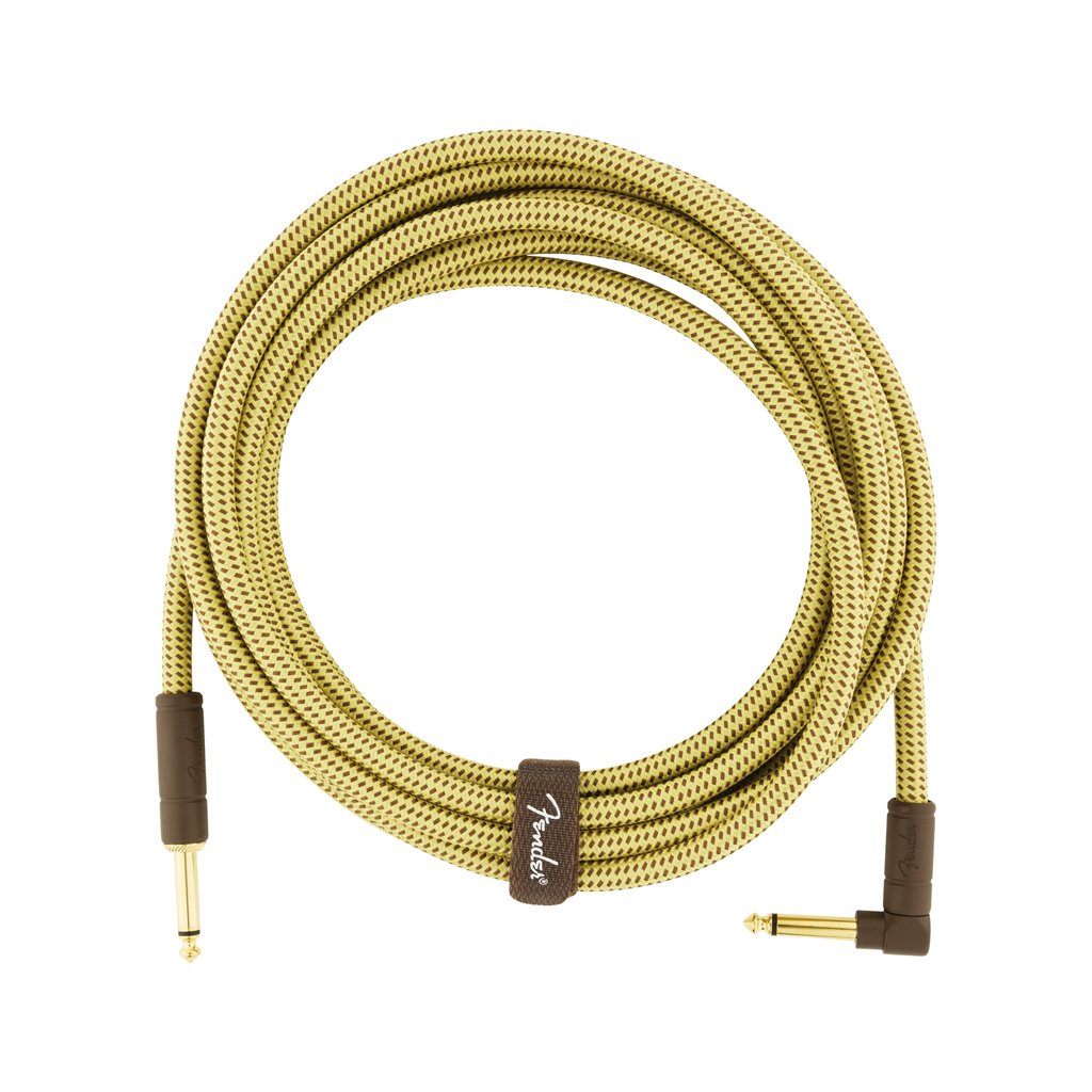 Fender Deluxe Series Angled Instrument Cable. 15ft, Tweed, FENDER, CABLES, fender-cables-f03-099-0820-086, ZOSO MUSIC SDN BHD