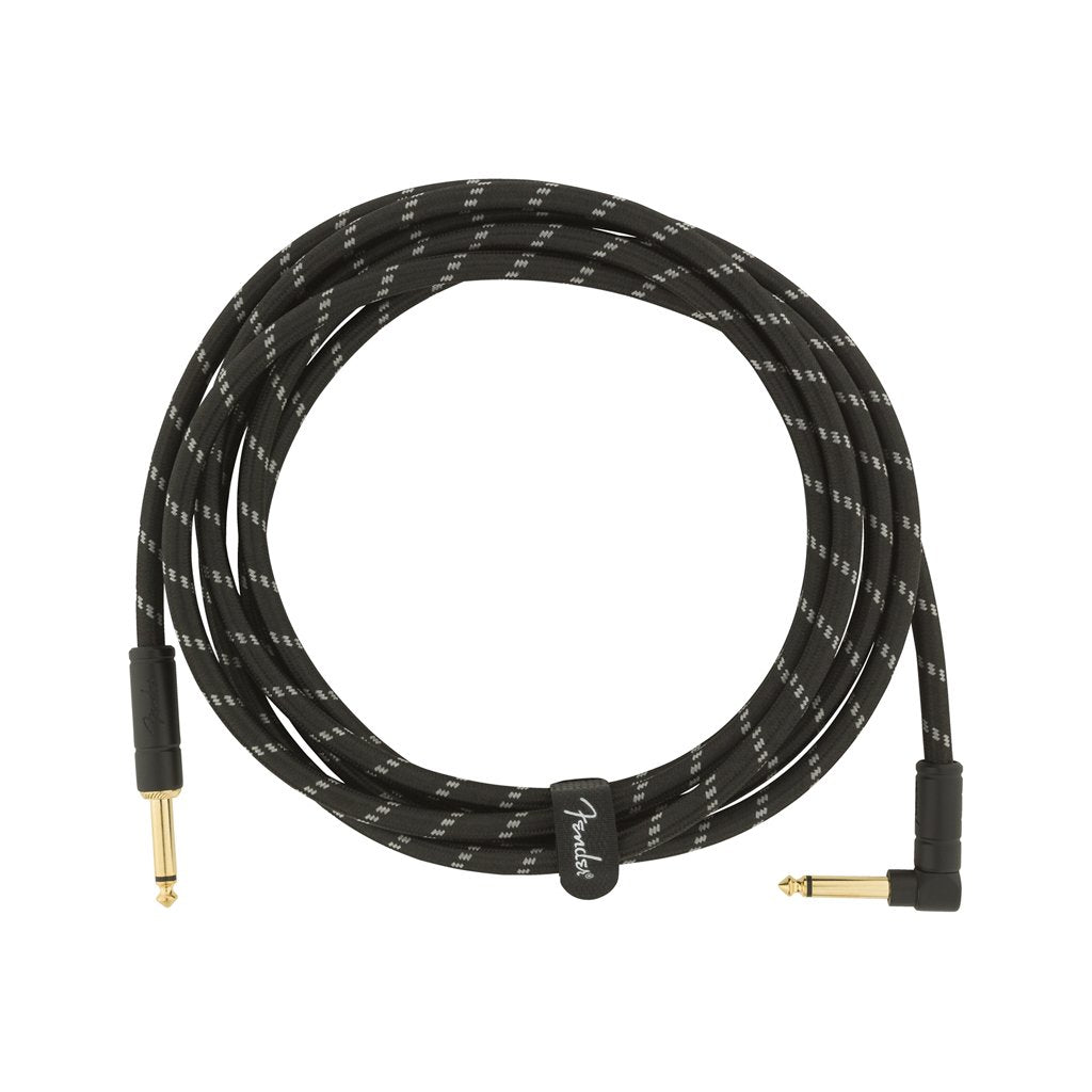 Fender Deluxe Series Angled Instrument Cable, 10ft, Black Tweed, FENDER, CABLES, fender-cables-f03-099-0820-090, ZOSO MUSIC SDN BHD