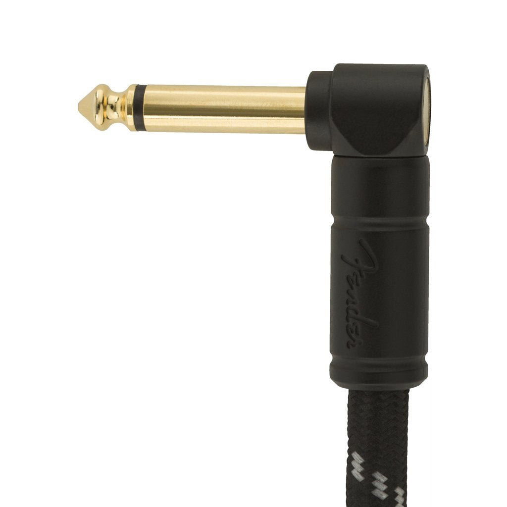 Fender Deluxe Series Angled Instrument Cable, 10ft, Black Tweed, FENDER, CABLES, fender-cables-f03-099-0820-090, ZOSO MUSIC SDN BHD