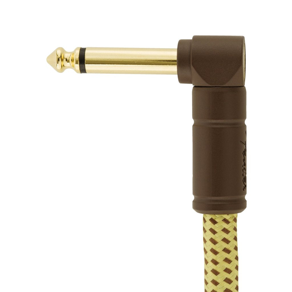 Fender Deluxe Series Angled Instrument Cable, 10ft Tweed, FENDER, CABLES, fender-cables-f03-099-0820-091, ZOSO MUSIC SDN BHD