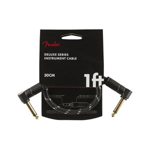 Fender Deluxe Series Angled Instrument Cable, 1ft, Black Tweed, FENDER, CABLES, fender-cables-f03-099-0820-095, ZOSO MUSIC SDN BHD