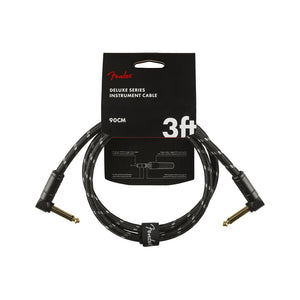 Fender Deluxe Series Angled Instrument Cable, 3ft, Black Tweed, FENDER, CABLES, fender-cables-f03-099-0820-096, ZOSO MUSIC SDN BHD