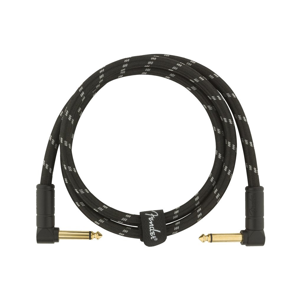Fender Deluxe Series Angled Instrument Cable, 3ft, Black Tweed, FENDER, CABLES, fender-cables-f03-099-0820-096, ZOSO MUSIC SDN BHD