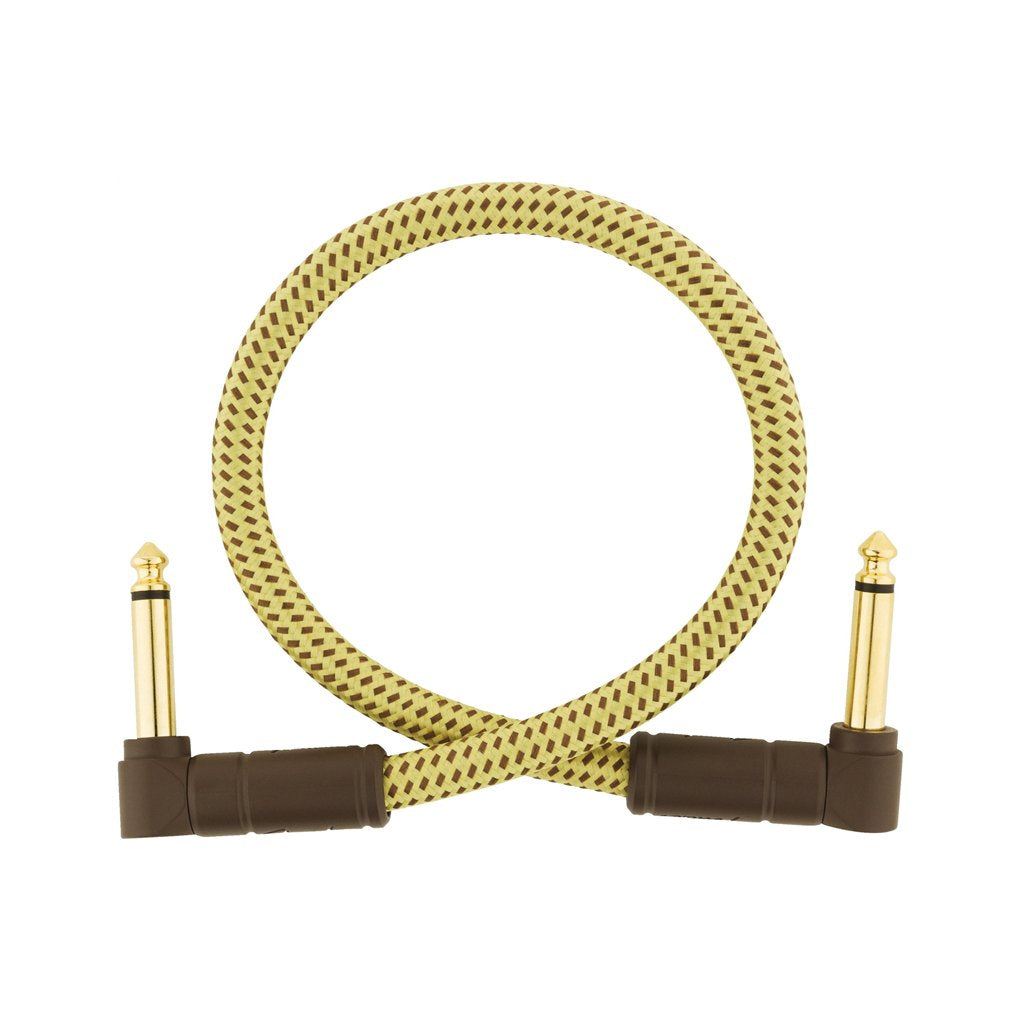 Fender Deluxe Series Angled Instrument Cable, 1ft, Tweed, FENDER, CABLES, fender-cables-f03-099-0820-097, ZOSO MUSIC SDN BHD