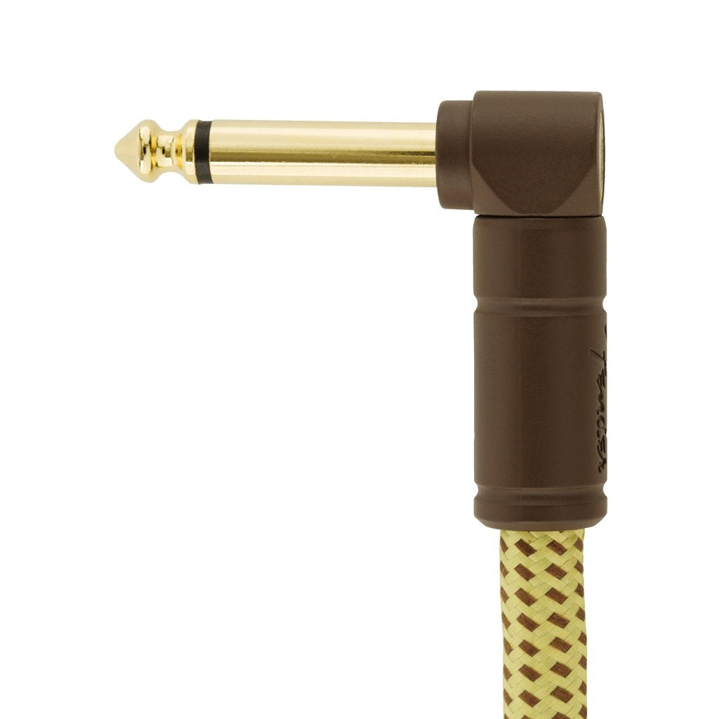 Fender Deluxe Series Angled Instrument Cable, 3ft, Tweed, FENDER, CABLES, fender-cables-f03-099-0820-098, ZOSO MUSIC SDN BHD