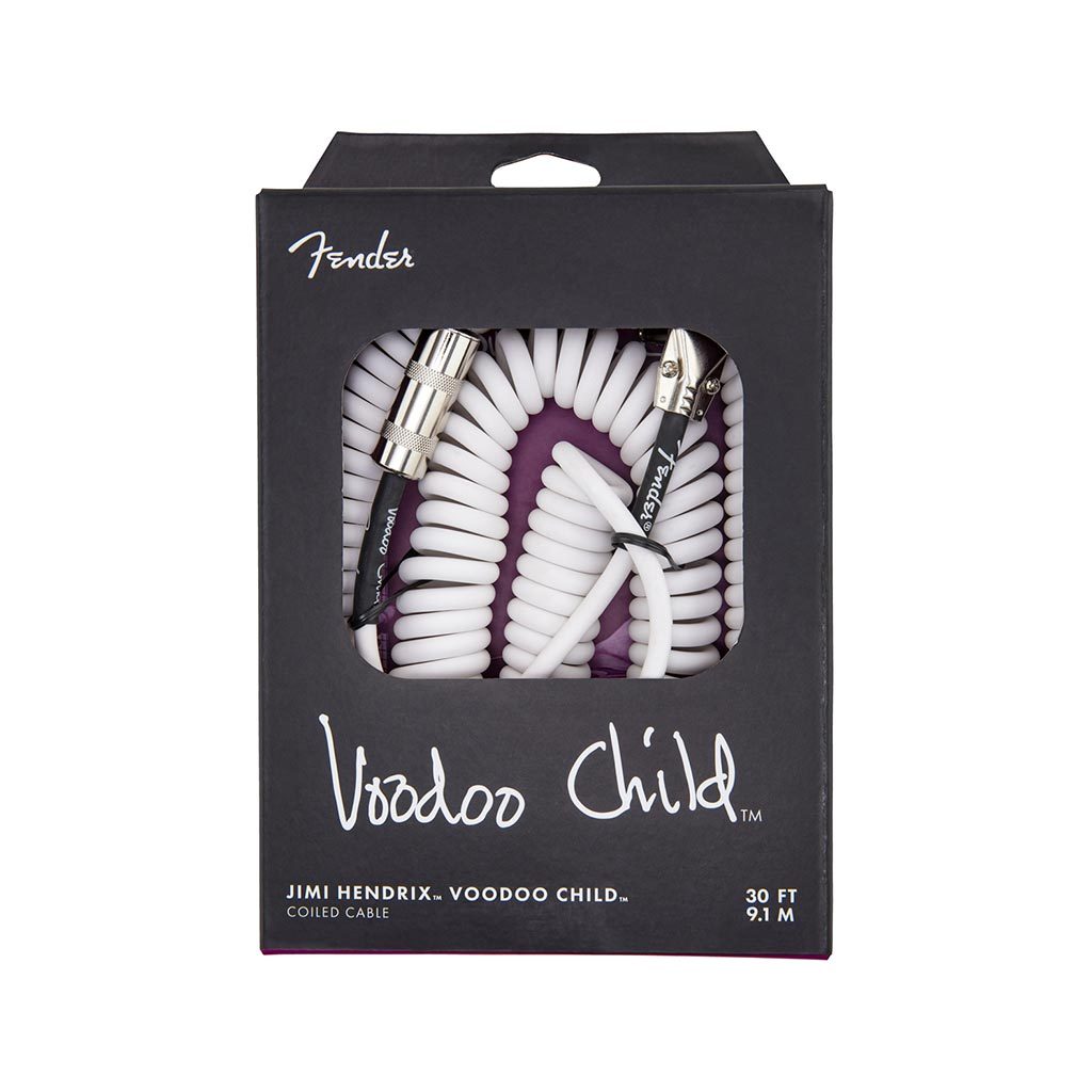 Fender Jimi Hendrix Voodoo Child Guitar Cable, White, 30ft, FENDER, CABLES, fender-cables-f03-099-0823-002, ZOSO MUSIC SDN BHD