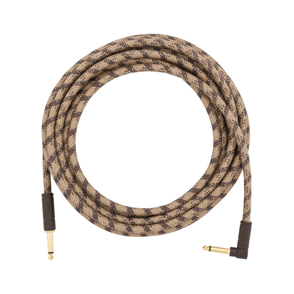 Fender Festival Hemp Angled Instrument Cable, 18.6ft, Pure Hemp, Brown Stripe, FENDER, CABLES, fender-cables-f03-099-0918-022, ZOSO MUSIC SDN BHD