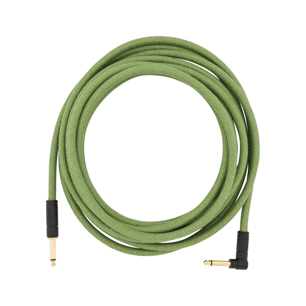 Fender Festival Hemp Angled Instrument Cable, 18.6ft, Pure Hemp, Green, FENDER, CABLES, fender-cables-f03-099-0918-062, ZOSO MUSIC SDN BHD