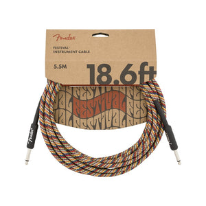 Fender Festival Hemp Straight Instrument Cable, 18.6ft, Pure Hemp, Rainbow, FENDER, CABLES, fender-cables-f03-099-0918-299, ZOSO MUSIC SDN BHD