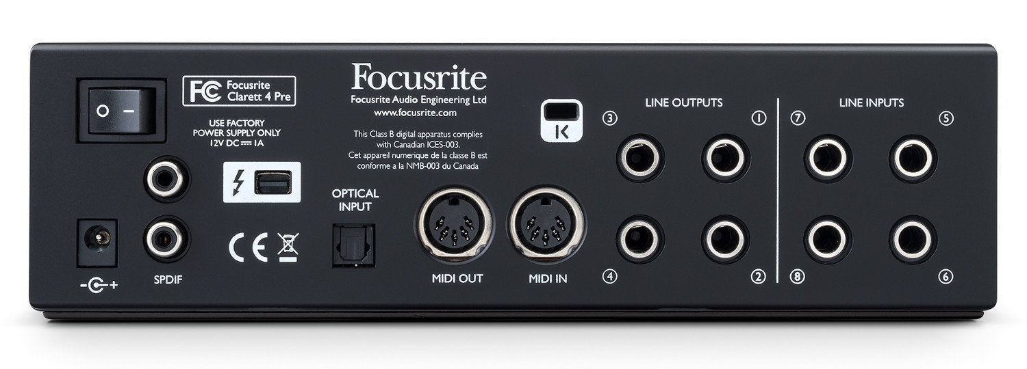 FOCUSRITE CLARETT 4PRE 18X8 THUNDERBOLT INTERFACE, FOCUSRITE, AUDIO INTERFACE, focusrite-clarett-4pre-18x8-thunderbolt-interface, ZOSO MUSIC SDN BHD