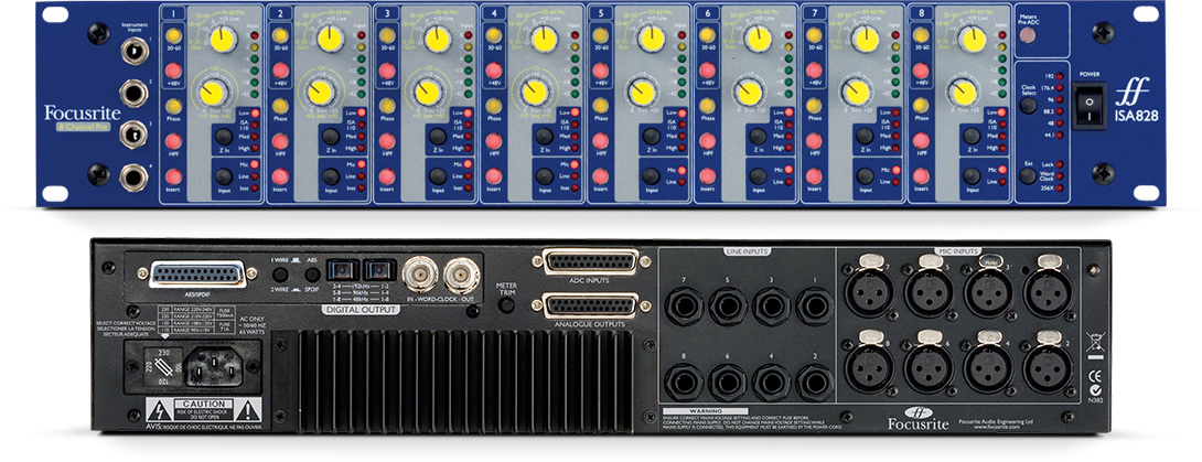 FOCUSRITE ISA 828 8 CHANNEL PRE PACK PRE - AMP, FOCUSRITE, AUDIO INTERFACE, focusrite-isa-828-8-channel-pre-pack-pre-amp, ZOSO MUSIC SDN BHD