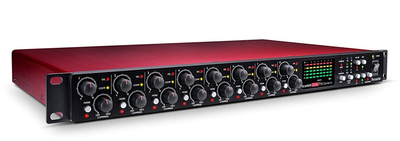 FOCUSRITE SCARLETT OCTOPRE DYNAMIC 8 MIC PRE WITH ADAT CONNECTIVITY PLUS ANALOG COMPRESSION, FOCUSRITE, AUDIO INTERFACE, focusrite-scarlett-octopre-dynamic-8-mic-pre-with-adat-connectivity-plus-analog-compression, ZOSO MUSIC SDN BHD