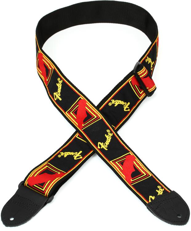 Fender 2 Inch Monogrammed Strap - Black/Yellow/Red, FENDER, STRAP, fender-straps-f03-099-0681-500, ZOSO MUSIC SDN BHD