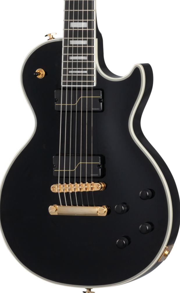 Epiphone EILPCMKH7EBGH3 Matt Heafy Origins Les Paul Custom 7-String (Incl. Hard Case) Ebony