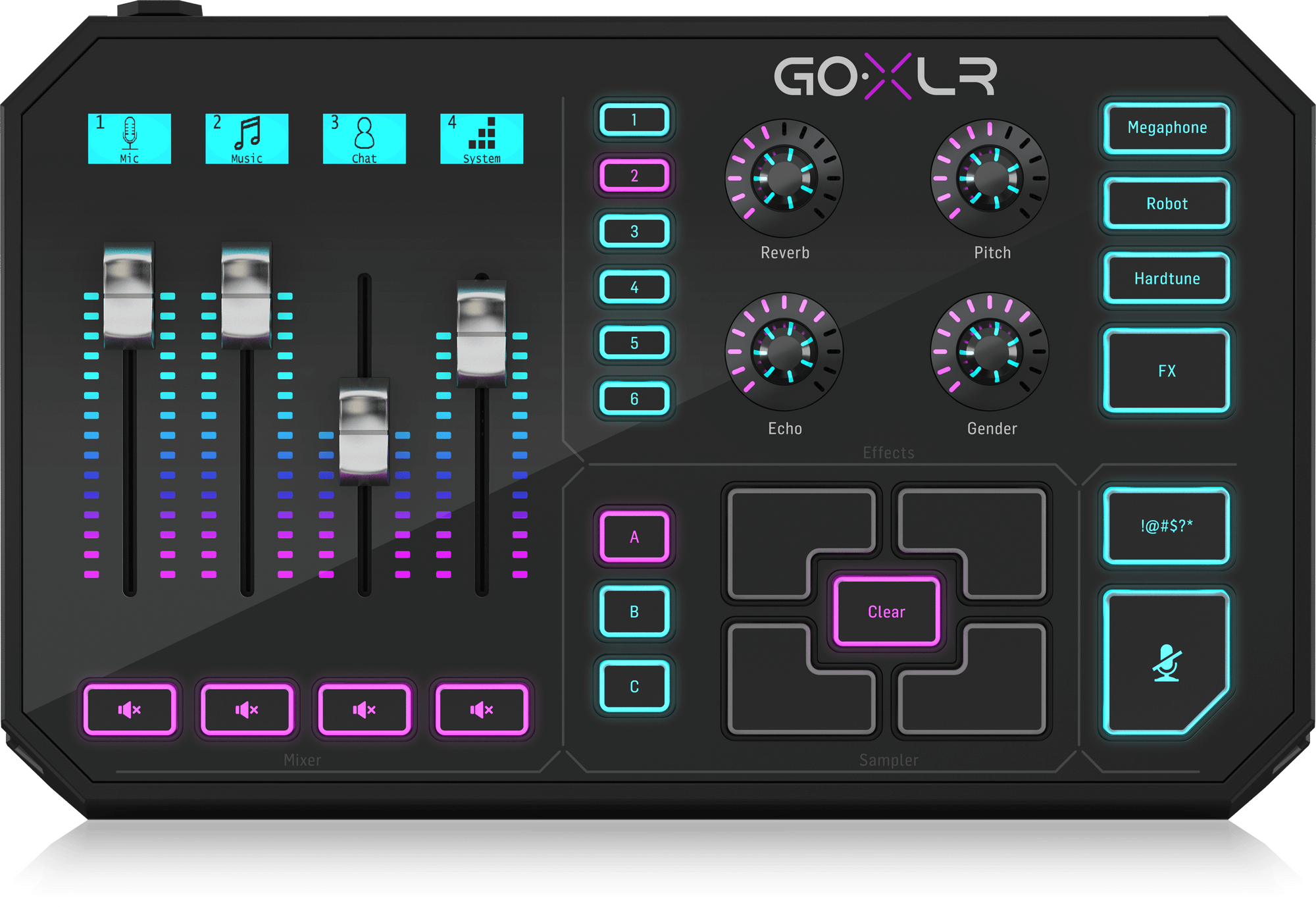 TC HELICON GoXLR REVOLUTIONARY ONLINE BROADCASTER PLATFORM WITH 4-CHANNEL MIXER, MOTORIZED FADERS, SOUND BOARD AND VOCAL EFFECTS, TC HELICON, BROADCAST CONSOLE, tc-helicon-broadcast-console-goxlr, ZOSO MUSIC SDN BHD