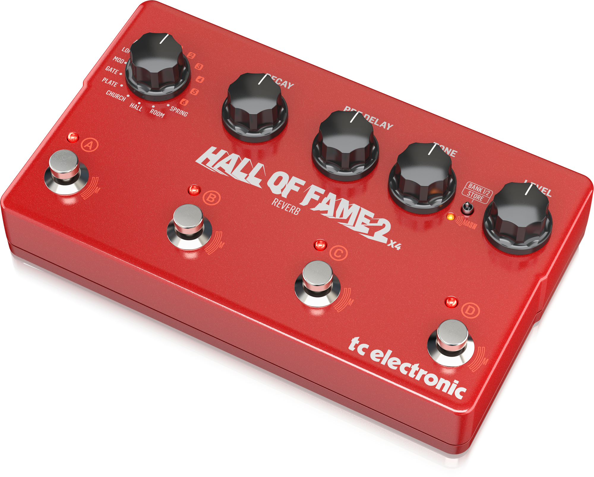 TC Electronic Hall Of Fame 2 X4 Reverb  Acclaimed Reverb Pedal Expanded with 4 MASH Switches, Shimmer Reverb and 8 Reverb Presets, TC ELECTRONIC, EFFECTS, tc-electronic-effects-tc-hall-of-fame-2-x4-reverb, ZOSO MUSIC SDN BHD