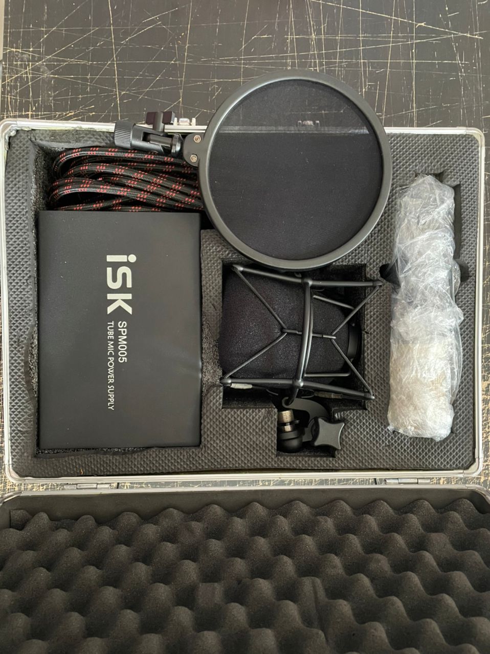 DISPLAY CLEARANCE ISK TRM9 TUBE CONDENSER MIC W/POP FILTER , SHOCK MOUNT & TUBE POWER SUPPLY | ISK , Zoso Music