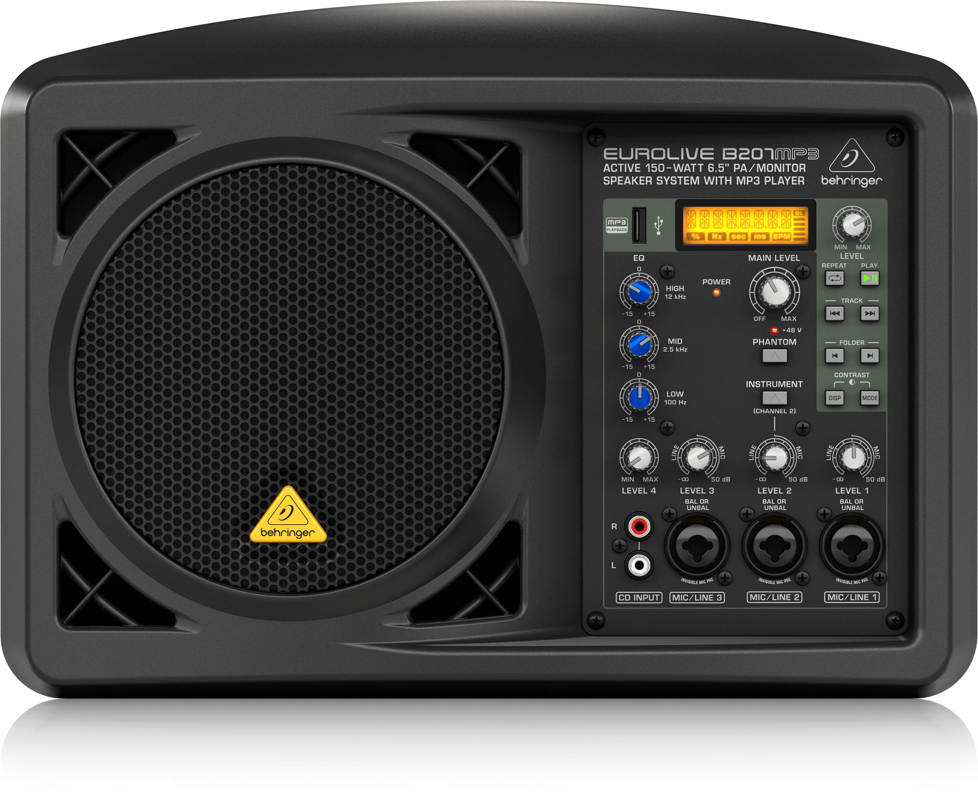 Behringer Eurolive B207MP3 150W 6.5" Personal PA/Monitor Speaker - Pair | BEHRINGER , Zoso Music