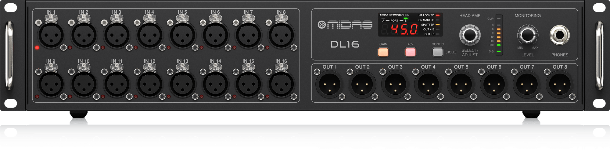 MIDAS DL16 16-INPUT/8-OUTPUT STAGE BOX