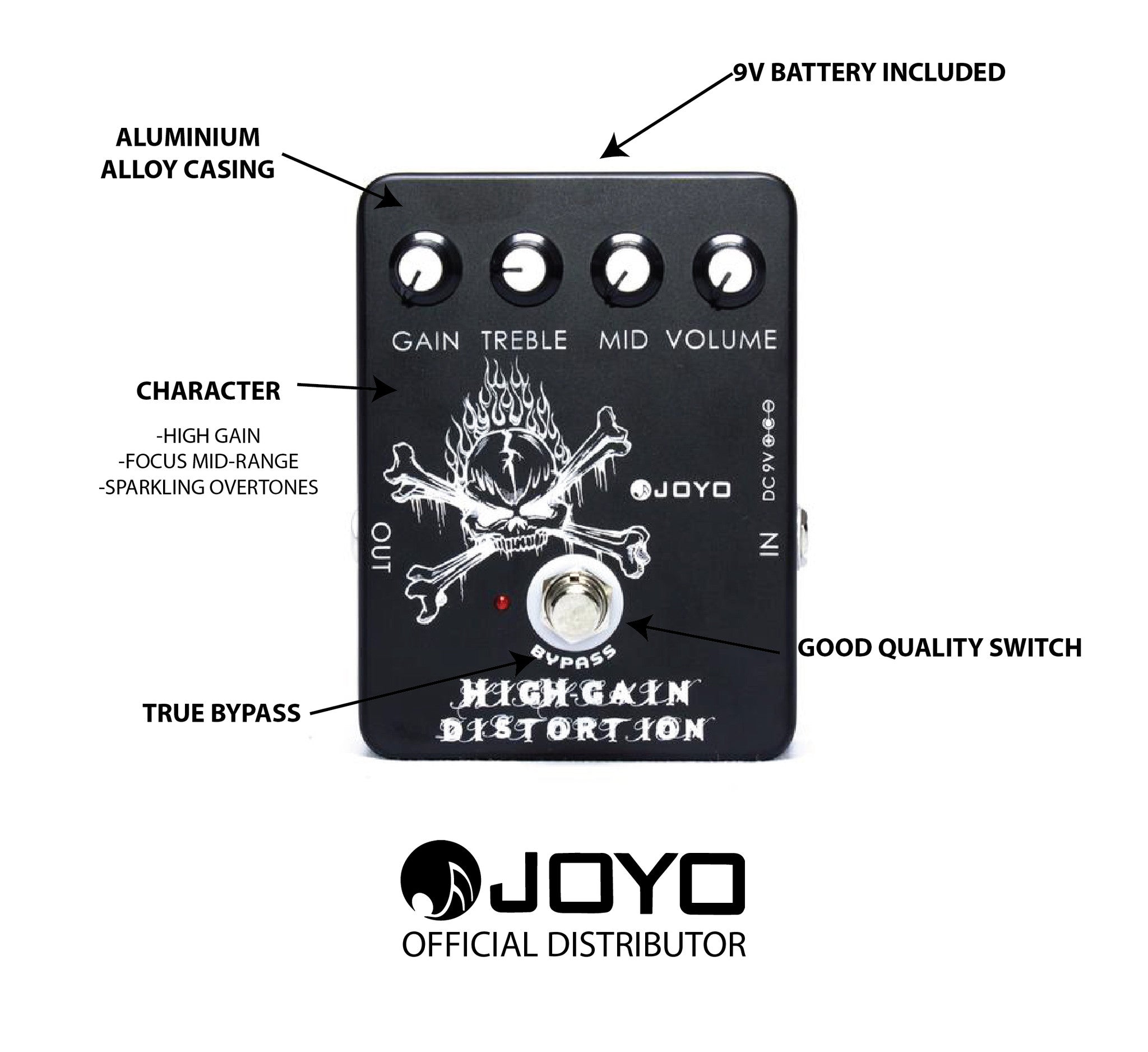 JOYO JF-04 HIGH GAIN DISTORTION, JOYO, EFFECTS, joyo-high-gain-distortion-jf-04-effect-pedals, ZOSO MUSIC SDN BHD