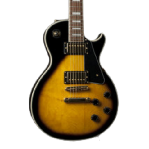J&D LC 300Q LES PAUL SHAPE ELECTRIC GUITAR QUILTED MAPLE TOP ARCH TOP ET NECK PICKUP HH PAF ALNICO SUNBURST, J&D, ELECTRIC GUITAR, j-d-electric-guitar-lc-300q-sb, ZOSO MUSIC SDN BHD