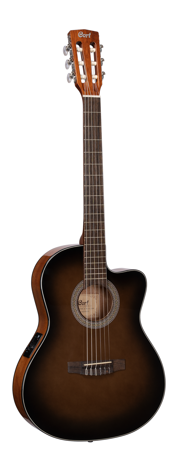 Cort Jade Nylon Classical Guitar EQ With Bag Dark Brown Burst | CORT , Zoso Music