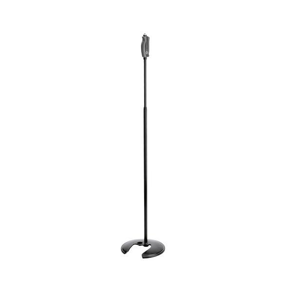 K&M ONE HAND MIC STAND, 3/8 INCH STACKABLE, BLACK
