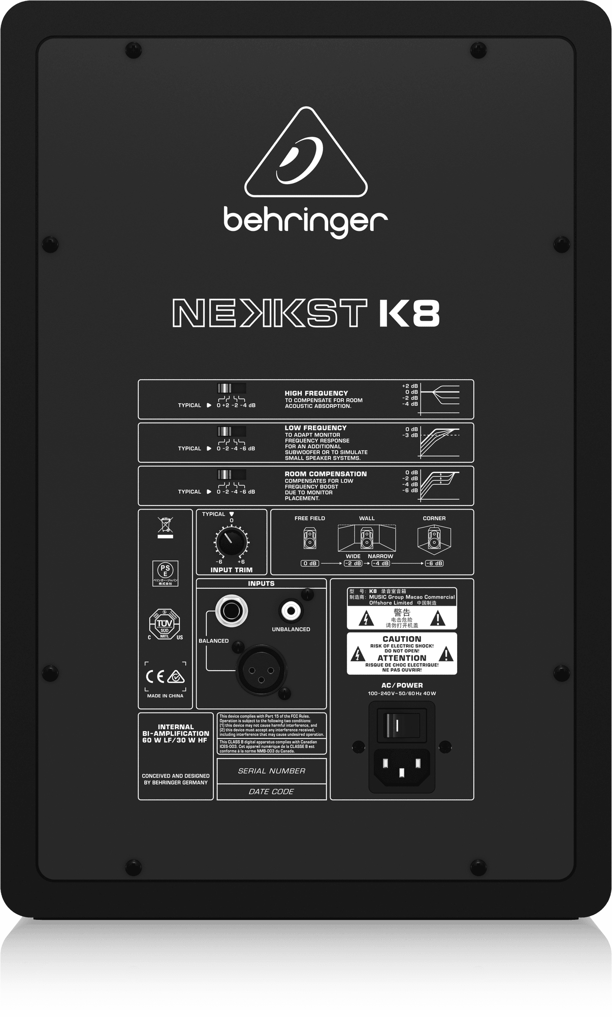 Behringer Nekkst K8 8" Powered Studio Monitor - Pair (K-8) | BEHRINGER , Zoso Music
