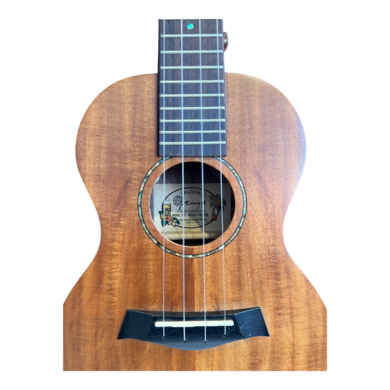 KAKA 23IN CONCERT UKULELE SOLID TOP ACACIA KUC-70 W/BAG SAPELE & W/EQ (B1U.EQ)