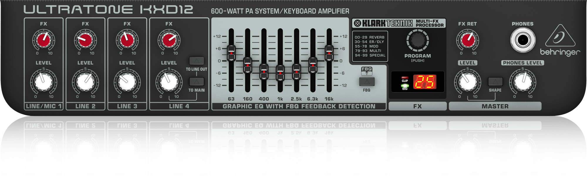 Behringer Ultratone KXD-12 600-Watt Keyboard Amplifier (KXD12) | BEHRINGER , Zoso Music