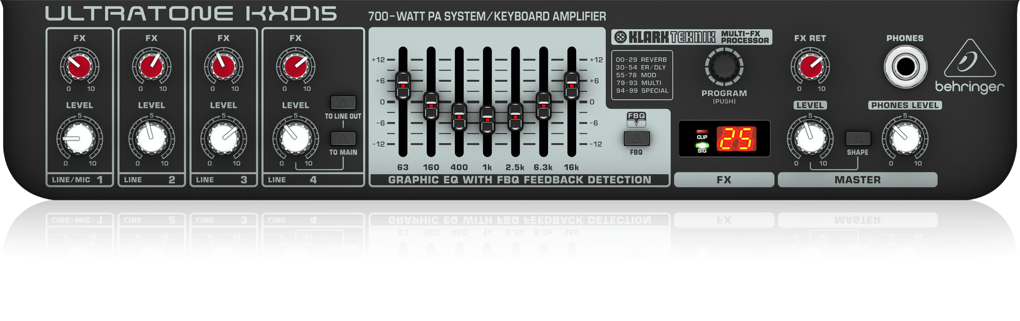 Behringer Ultratone KXD-15 600-Watt Keyboard Amplifier (KXD15) | BEHRINGER , Zoso Music