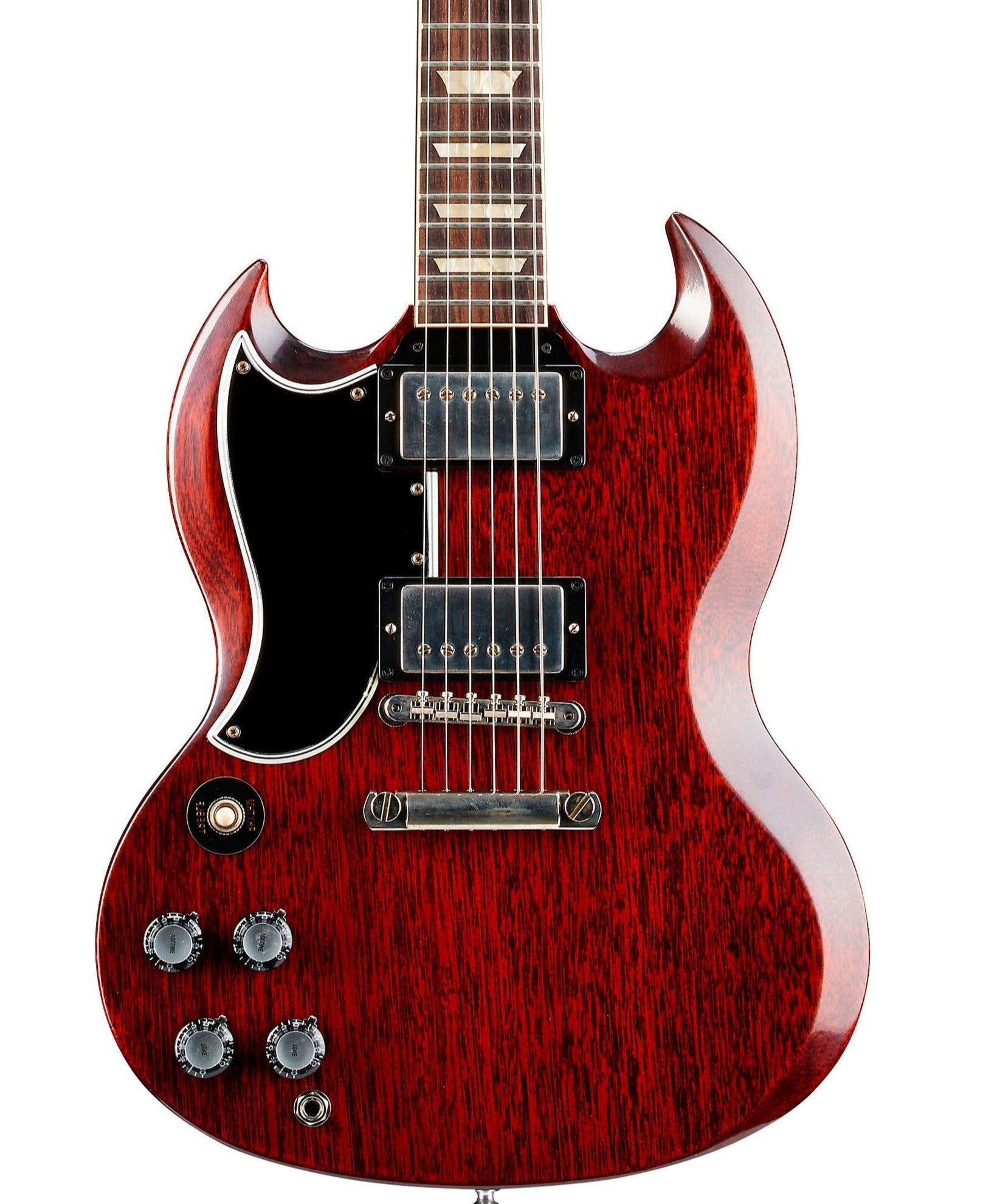 Gibson 1961 Les Paul SG Standard Reissue Stop-Bar VOS (Left-handed) Electric Guitar, Cherry Red (SGSR61LHVOCHNH1) |  GIBSON |  ELECTRIC GUITAR |  Zoso Music