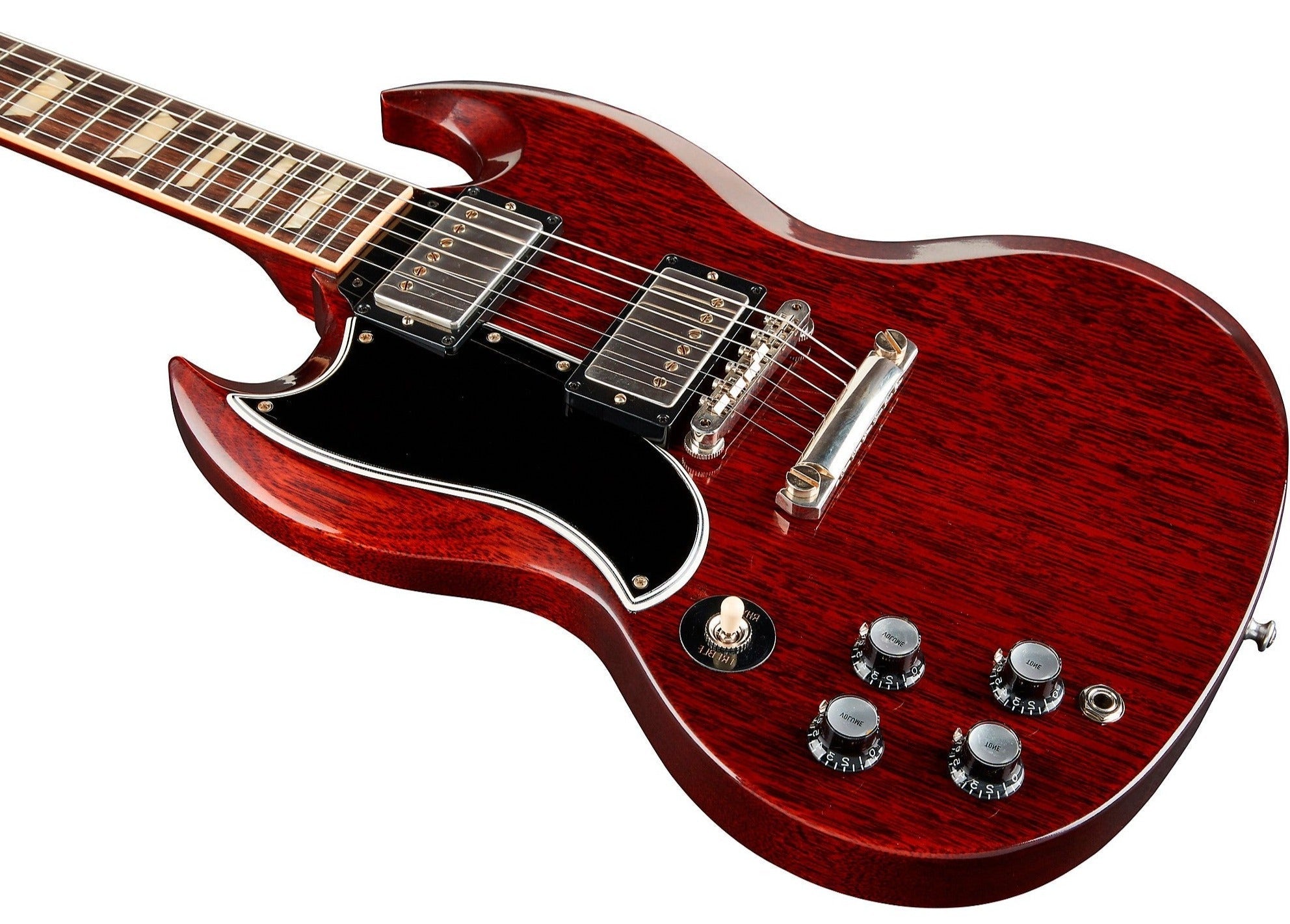 Gibson 1961 Les Paul SG Standard Reissue Stop-Bar VOS (Left-handed) Electric Guitar, Cherry Red (SGSR61LHVOCHNH1) |  GIBSON |  ELECTRIC GUITAR |  Zoso Music